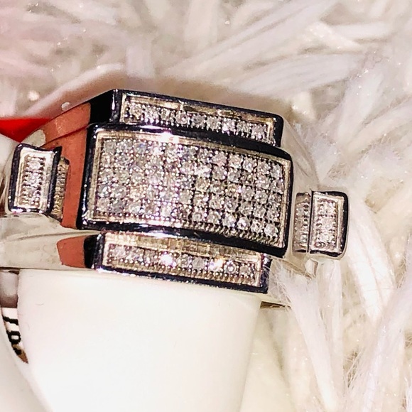 Real diamond iced out mens custom made ring, not fake not lab free appraisal HOT - Picture 7 of 7